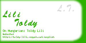 lili toldy business card